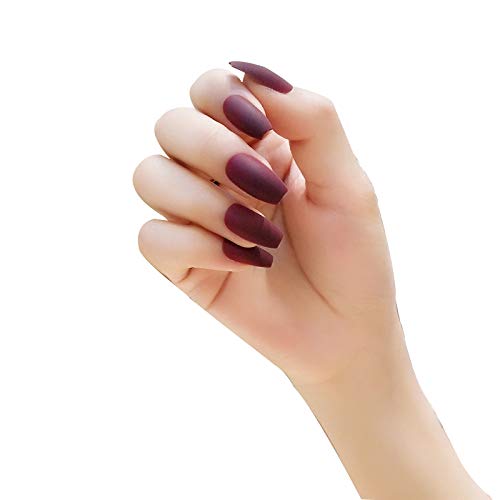 24pcs/set Press On Nails False Nails Long Matte Fake Nail Tips Coffin French Fake Finger Nails Decals Stick On Nails for Women