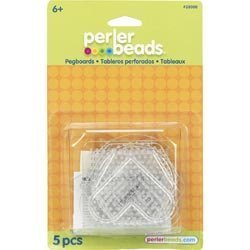 Bulk Buy: Perler Fun Fusion Bead Pegboards 5/Pkg Circle/Star/Heart/Hexagon/Square 2800 (3-Pack) by EK Success Brands