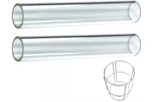 Golden Flame 2-PC Glass Tube Replacement for 4-Sided Tall Pyramid Flame Style Patio Heaters
