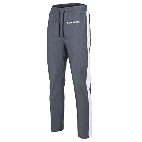 PLENTOP Men's Activewear,Shorts for Men Cotton Casual, Men's New Leisure Tight Printed Trousers Fashion Comfortable Sports Pants Gray - Thumbnail 4