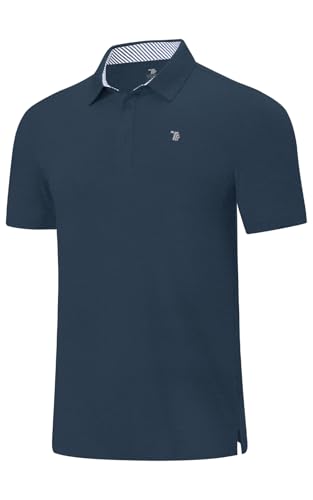 Rdruko Men's Golf Polo Shirts Short Sleeve Stretch Collared Navy S at Amazon