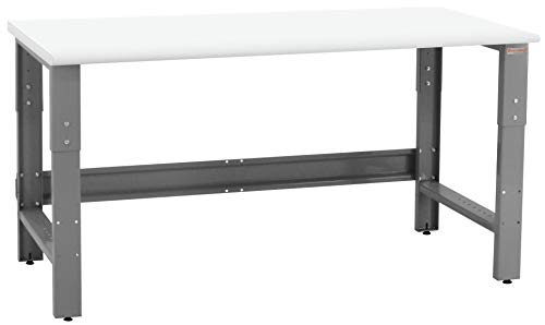 BenchPro Roosevelt Workbench - Heavy Duty Steel With Cleanroom Laminate Top - 1,200 lb Capacity, 30" Depth x 72" Length, 30"-36" Adjustable Height
