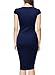 Miusol Women's Classicial V Neck Retro Business Bodycon Pencil Dress (Medium, Navy Blue)