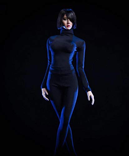 Studio one 1/6 Scale Female Clothes Set 18XG24 Tight Pants and Coat High Collar Black for 12''Action Figure Accessories Model Cloth for Doll
