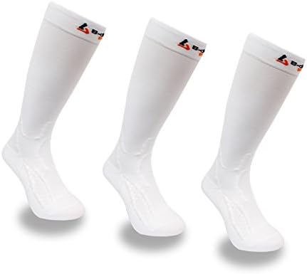 (3 PACK) Compression Socks 20-30mmHg certified: STANDARD weight- great for sports - work - travel, medical, Includes graduated compression, extra footbed padding and coolmax comfort