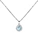 LUX ACCESSORIES Aquamarine Aqua March Birthstone Pendant Disc Charm Pendant Necklace Birthday Stone