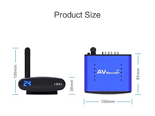 PAKITE PAT-535 5.8GHz 24 Channels Wireless Video & Audio Sender, Transmitter & Receiver with IR Remote Extender 200M for Satellite, DVD to TV Wirelessly(NOT HD)