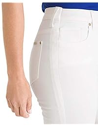 Pantalones vaqueros para dama, diseño de dama con texto "So Slimming Fearless Girlfried", color blanco