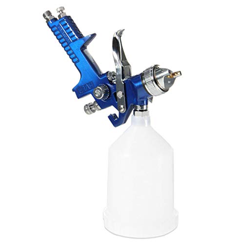 jinjijn Air Blow Gun with Adjustable Air Flow and Extended Nozzle HVLP Auto Paint Car Detail Up Base Coat Gravity Repaiy (blue)