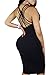 TOB Women's Sexy Bodycon Sleeveless Basic Criss Cross Lace Up Club Midi Dress Black