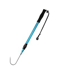 SANLIKE   Gafa de pesca, telescópica, con gancho de acero inoxidable para pez de agua salada y mar afuera, poste de aluminio y mango de goma EVA suave