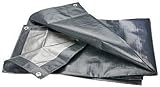 SolaDirect 4 x 6 m Grey Tarpaulin 200 GSM Waterproof Heavy Duty Groundsheet view 7