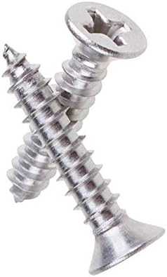 Huatime SS-304 Self Tapping Screws - Philips Flat Head Screw Silver Multi-Purpose Performance Metal M2 M2.3 M2.6 M3