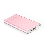 Portable Charger 10000mAh Power Bank External Battery Backup Pack BENANNA Slim Compatible iPhone X XS XR Max 8 7 6 5 Plus iPad Android Cell Phone Galaxy Note LG Gopro - Rose Gold Pink