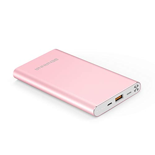 Portable Charger 10000mAh Power Bank External Battery Backup Pack BENANNA Slim Compatible iPhone X XS XR Max 8 7 6 5 Plus iPad Android Cell Phone Galaxy Note LG Gopro - Rose Gold Pink