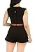HOTAPEI Women Black V Neck Wrap Buckle Up Sleeveless Romper with Belt Medium