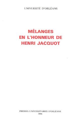 Mélanges en l'honneur de Henri Jacquot