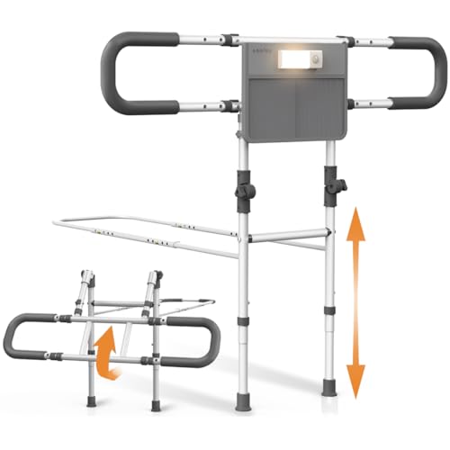 Bed Rails For Elderly Adults Safety - With Motion Light, Adjustable