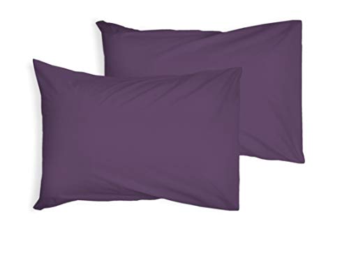 Pair Of Housewife Pillow Cases or Oxford Pillow Cases 200 Thread Count Easy Care Non Iron Percale Polycotton 15 Colours (Purple, Pair of Housewife Pillow Cases) โ image 1