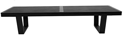 MLF George Nelson Platform Bench (3, Wooden Entryway Bench, 6 Feet in Black Painted Ash Wood