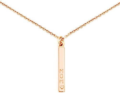 MignonandMignonCustomized Dainty Bar Name Necklace Tiny Bar Initial Necklace - R4BN (Rose Gold)