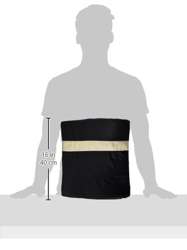HealthSmart Vivi Relax-A-Bac Premium Lumbar Back Support Cushion Pillow with Insert and Strap, Black/Tan Stripe