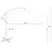 FLAME&SHADE 10 ft Cantilever Offset Outdoor Patio Umbrella with Cross Base Stand, Aqua Blue