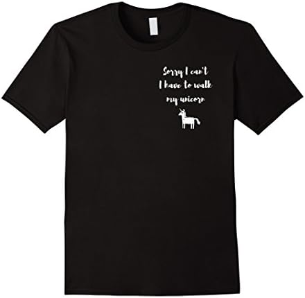 Mens Sorry I can't I have to walk my Unicorn Tshirt 3XL Black