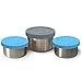 SMALL Condiment Size Leak Proof Stainless Steel Food Container | Great For Portion Control Snacks & Salad Dressing | Goes With Bento Box & Lunch Box | Dipping Container With Silicone Lids [3 PCS Set]