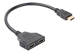 CHENDUOMI 1080P HDMI Switch Male to 2 HDMI Female 1 in 2 Out Splitter Black Cable Adapter Converter