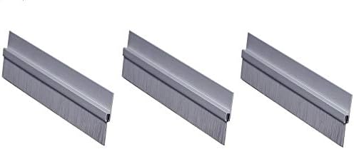 Pemko Brush Door Bottom Sweep, Clear Anodized Aluminum with 0.625" Gray Nylon Brush Insert, 0.25" Width, 1.375" H x 36" L (Thrะตะต ะ ack)
