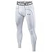 TCA Youth Boys' Compression Leggings Athletic Base Layer Tights Thermal Pants - Boys Leggings Sports for Kids - White, 6-8 Years