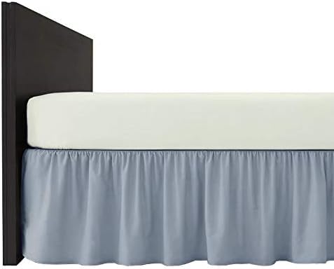 Comfortesy Plain Dyed Poly-Cotton Frilled Bed Base Valance Sheet - Easy Care, In 20 Colours - Machine Washable (Grey, Super King)