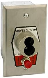 MMTC HBFS-SLF Nema 1 Interior Open-Close S Type Large Format Key Switch With Stop Button In Single Gang Back Box Flush Mount
