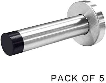 Yumore Door Stopper Sus 304 Stainless Steel Wall Mount Door Stop Sound Dampening Rubber Bumper Protect Bathroom Door Outside Indoor Door From Harm Brushed Finished Pack Of 5 Buy Online At Best