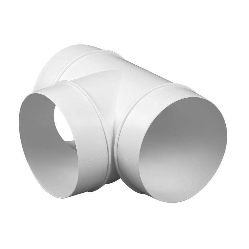 Cable Management Pipe Round Tee 125mm/5 Extractor Fan T Connector 3 Way Adapter KO125-26