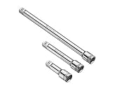 ARES 70245-3-Piece 1/2-Inch Drive Socket Extension Set - Includes 3-Inch, 5-Inch and 10-Inch Extensions - Premium Chrome Vanadium Steel with Mirror Finish