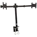 MonMount Dual LCD Monitor, Desk Mount Stand Arm Holds up to Two 27" Screens, Black (LCD-194B)