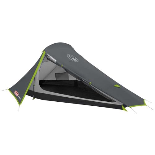 Coleman Bedrock 2 Tent, a compact 2 man dome tent, a light 2 person camping and hiking tent, 100% water-proof, sewn in groundsheet, a compact and light trekking tent which can be put up quickly, Grey
