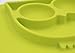 One Piece Self Suction Non Slip Silicone Placemat and Bowl For Kids Fit most Highchair Trays, yellow green Owl Feeding Mat by Switol