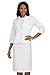 3/4 Sleeve White Penelope Dress with Fitted Jacket by Peaches Uniforms. Perfect for Nurses!