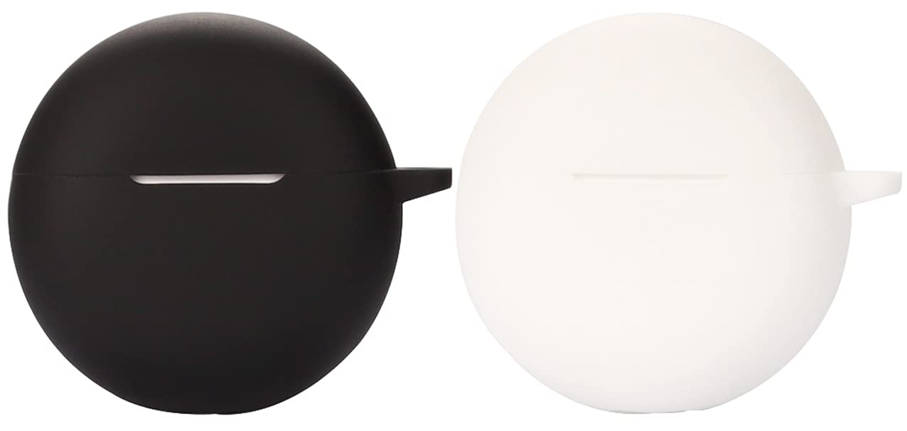 Akancy Compatible with Oppo Enco Buds2 Custodia per cuffie, [Supporta la ricarica Wireless] [Custodia protettiva antiurto] Custodia protettiva in Silicone protettiva per cuffie (Black White)