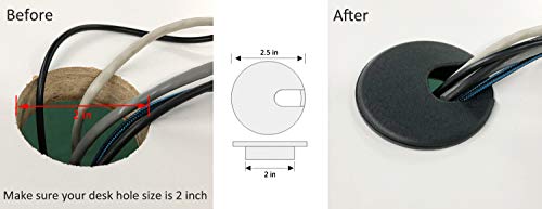 5 Grommet+Black+Plastic+Cable+Organizer