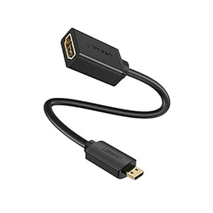 UGREEN Micro HDMI Adapter naar HDMI Kabel Micro HDMI naar HDMI 4K Adapterkabel 3D 1080P HDMI Type D naar Type A Micro…