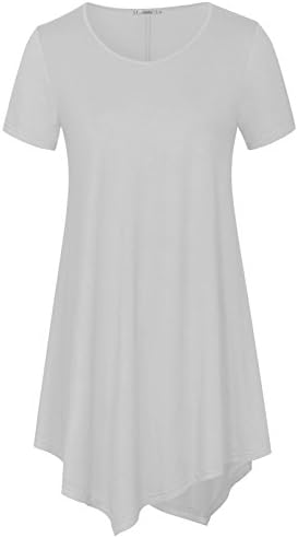 Fanfly Women's Swing Tunic Tops V-Neck Short Sleeve Casual Flowy T Shirts