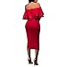 Dynen Women's Off Shoulder Ruffles Bodycon Cocktail Party Midi Dress