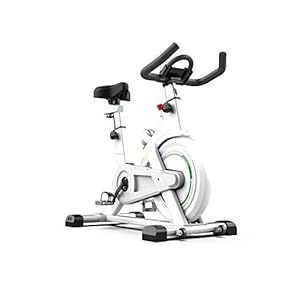 Limepeaks Lightweight Indoor Studio Fitness Cycling Machine Portable Aerobic Cardio Exercise Spinning Bike with LCD Monitor Pulse Sensor Adjustable Handlebars and Seat – LMP-720 (White)