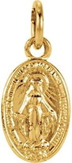 14K Yellow Gold 9x6mm Oval Miraculous Medal