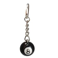 Sky Fish Key Ring Billiards Keychain Magic 8 Keyring Ball Charm Keyring Novelty Gift Toy Cute creative and use of a wide range 25MM No.8 black 2pcs