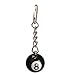 Sky Fish Key Ring Billiards Keychain Magic 8 Keyring Ball Charm Keyring Novelty Gift Toy Cute creative and use of a wide range 25MM No.8 black 2pcs